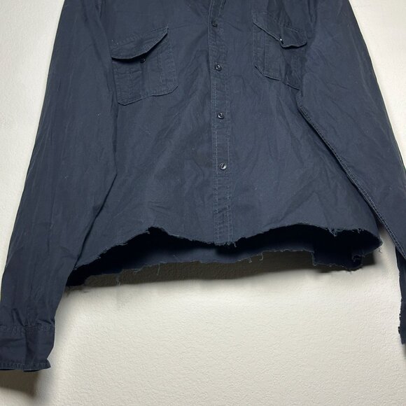 Y2K DKNY Jeans Button Up Dress Shirt Men XL Punk Band Retro Distress Black 2000s - Picture 13 of 15